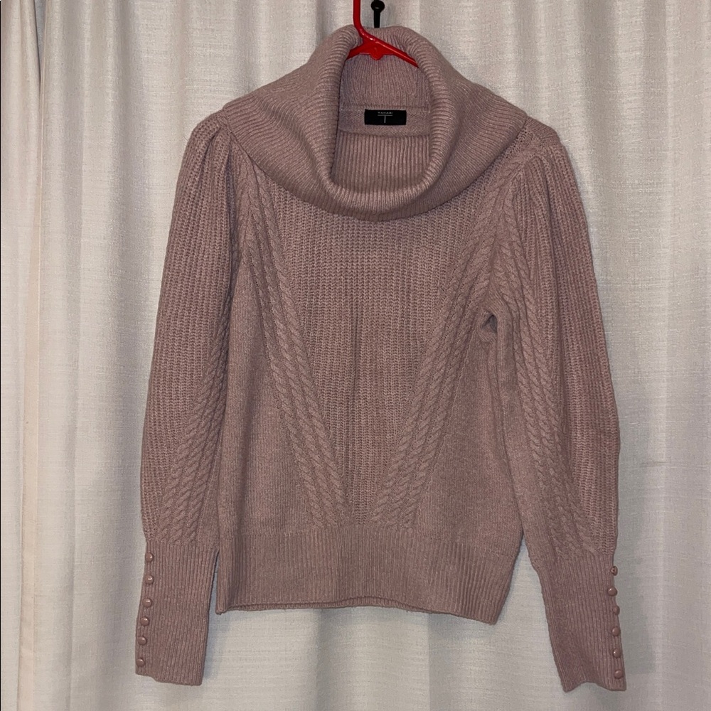 T Tahari Dusty Pink Cowl Neck Sweater